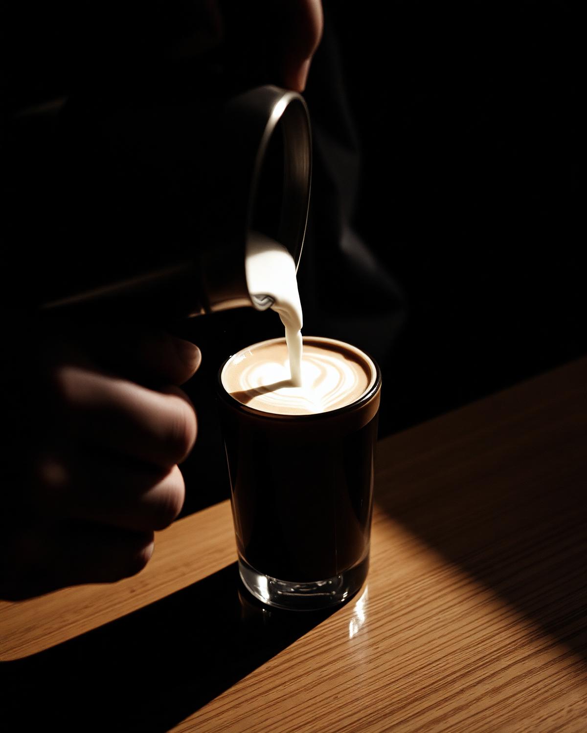 Pouring espresso